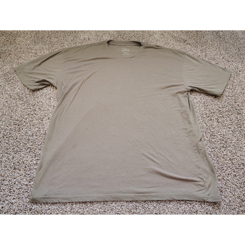True Classic Mens XXL T-Shirt Olive Green Short Sleeve Crew Neck Cotton Blend